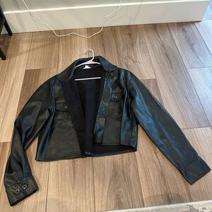 Aeropostale Black Leather Shacket